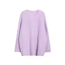 女性用 ゆったりとした秋冬ニットセーター【中長丈・お尻隠し・スタイル】