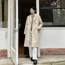 秋冬用 韓国風 ウールコート【極上の柔らかさ・厚手・ルーズフィット】
