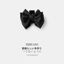 ブラックリボン付きプリンセスヘアクリップ【サイドバング用・小型・半束ね髪用】