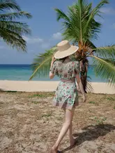カップ付きカップル用水着【スカートスタイル・平角デザイン・温泉用・男女兼用】