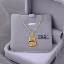 925純銀ネックレス【スカラデザイン・金のひょうたん・女性用・気品のある鎖骨チェーン】