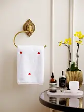 ヴィンテージ調ブラス製タオルバー【壁掛けタイプ・洗面所用・軽やかで上品】