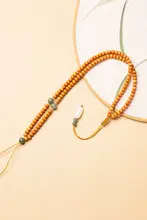 オリーブの核の小竹節ネックレス【ペンダント・玉器・蜜ろう紐・スマホ吊り下げ用】