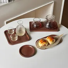 おしゃれな木製楕円形トレイ【カフェ風・収納や撮影用に最適】