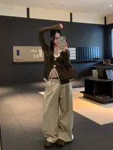 ナチュラルな色合いのウォッシュコットンワイドパンツ【フィット・ストレートシルエット】