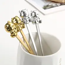 304ステンレス製 小熊デザインスプーン【フルーツフォーク・デザートスプーン・コーヒーミキシングスプーン】