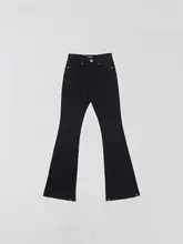 クラシックデザインのフレアデニムパンツ【弾性・三色展開】