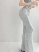 レースレイヤードのフレアパンツ【女性向け・エラスティック・美脚効果・ハイウエスト】