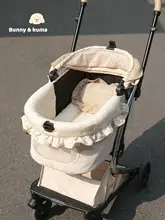 ペット用カートのエッジマット【穴あけ不要・防汚・夏用・極上の柔らかさ・枕つき】（セットアップ対応）