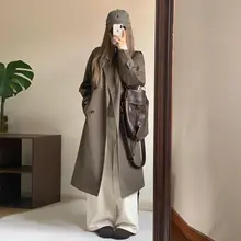 高級感あふれる韓国風トレンチコート【女性用・ミディアム丈】