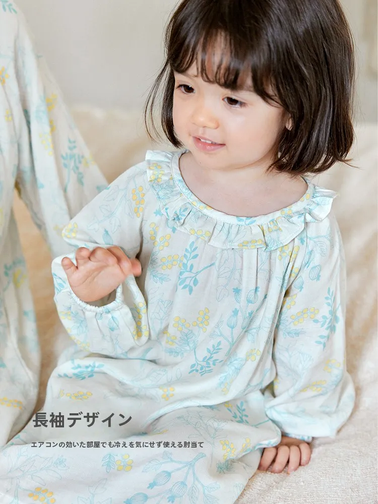 1歳の寝るときにおすすめの涼感ワンピース：考拉鼻鼻の竹コットン製ベビースタイル花柄セット