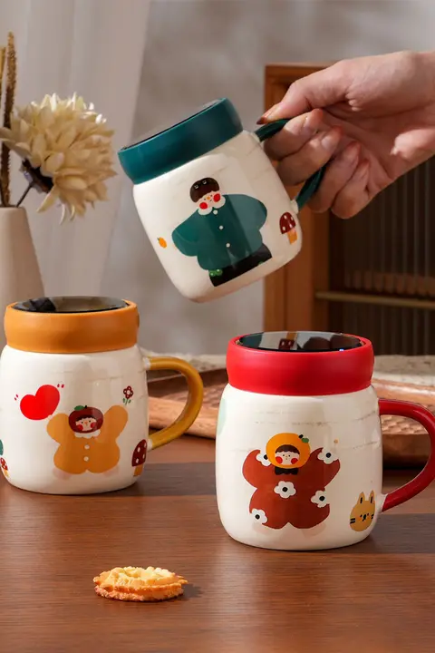 かわいいカップルカップ マグカップ カバー付き