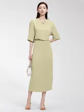 CVANEA シルク製 半身スカートセット【28姆米・夏用・シンプル・通勤スタイル】
