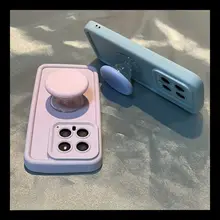 高級クリームカラーのスタンド付きスマートフォンケース【適用機種：小米17/15/14/13・ノート12・11PRO+・紅米K60・K70・K40・シリコンマカロン・女性向け】