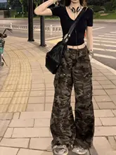 高身長女性用 アメリカンヴィンテージ迷彩ワークパンツ【ゆったりストレート・カジュアル・レディース】
