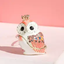 ミニクラウンフクロウのジュエリーボックス【おしゃれなインテリア・化粧台用】