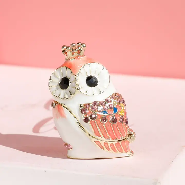 ミニクラウンフクロウのジュエリーボックス【おしゃれなインテリア・化粧台用】