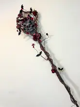 ロリータ風 六芒星デザインのゴシックスタイル スカルバット杖【ハンドメイド・血族テーマ】