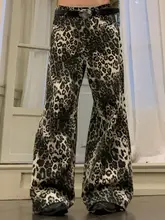 ヒョウ柄 ゆったり ヒップホップ カジュアルパンツ デニム Retroスタイル