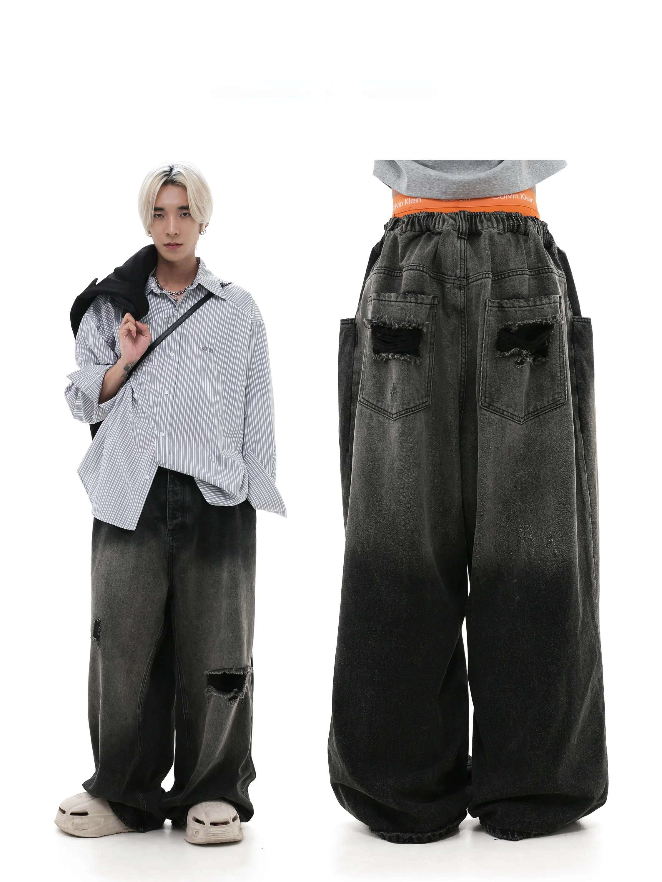 カーゴパンツ シワ対策：GIBBYCNA デストロイデニムパンツの実用性とメンテナンスガイド