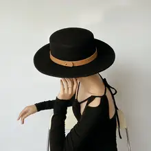 ウールハット【平トップ・女性用・秋冬・イギリス風・レトロスタイル】