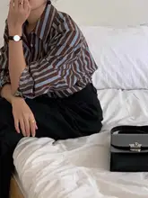 ストライプ柄 長袖シャツ【ゆったりシルエット・春秋向け・ビンテージスタイル】