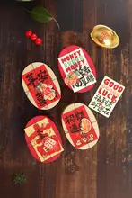 菓子箱 楕円形 クラフト紙 巳年 お正月 迎春 お菓子 クッキー 焼き菓子 包装