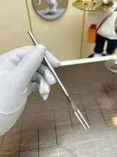304不鏽鋼製フルーツフォーク【長柄・家用スイーツ用・厚手デザイン】