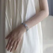 天然水晶・灰月光・アクアマリンブレスレット【シルバー・シンプルデザイン・ギフト用】