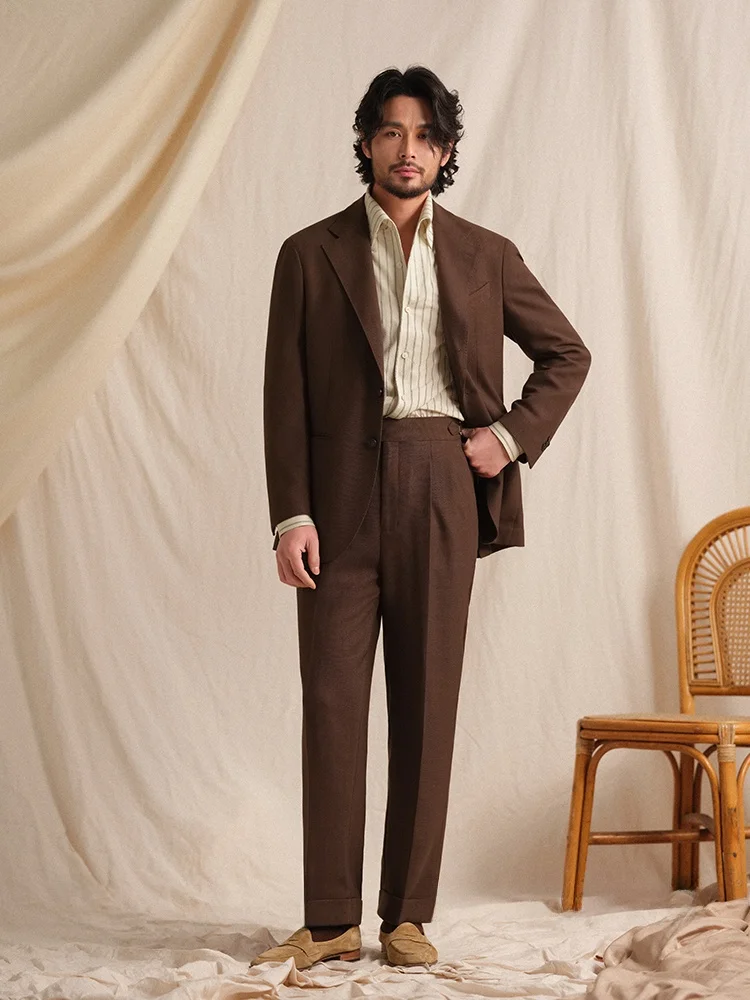 イタリアンスタイル リネン天絲混紡ツイードテーラードジャケットの着こなしとシーン別使い方