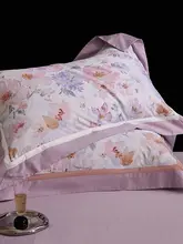 高品質アメリカンビンテージ風油絵デザインの肌触りの良い全棉ロングコットン寝具【デジタルプリント・布団カバー】（セットアップ対応）