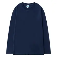 純綿の白い長袖Tシャツ【ユニセックス・秋用・ゆったりデザイン】