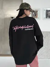 アートプリントクルーネック長袖Tシャツ【男女兼用・アメリカンスタイル・ヒップホップ】