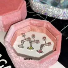 個性的なデザインの純銀ピアス【星球・サターン型・絶妙な輝き】