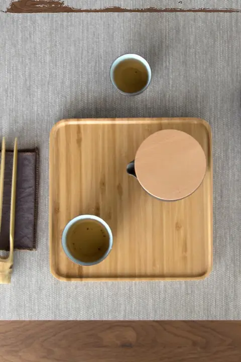 竹製ミニ茶台【シンプルデザイン・水分回収機能付き・功夫茶具用】