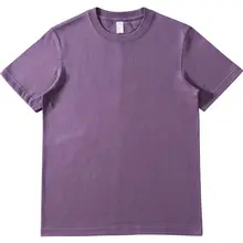 全 cotton製 ラウンドネック Tシャツ【浅紫・星空デザイン・男女兼用・極上の柔らかさ】