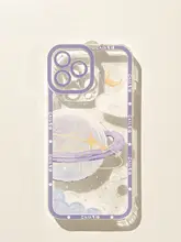 暗紫色の美しい夢幻星球iPhoneケース【シンプル・透明シリコン・各種モデル対応】