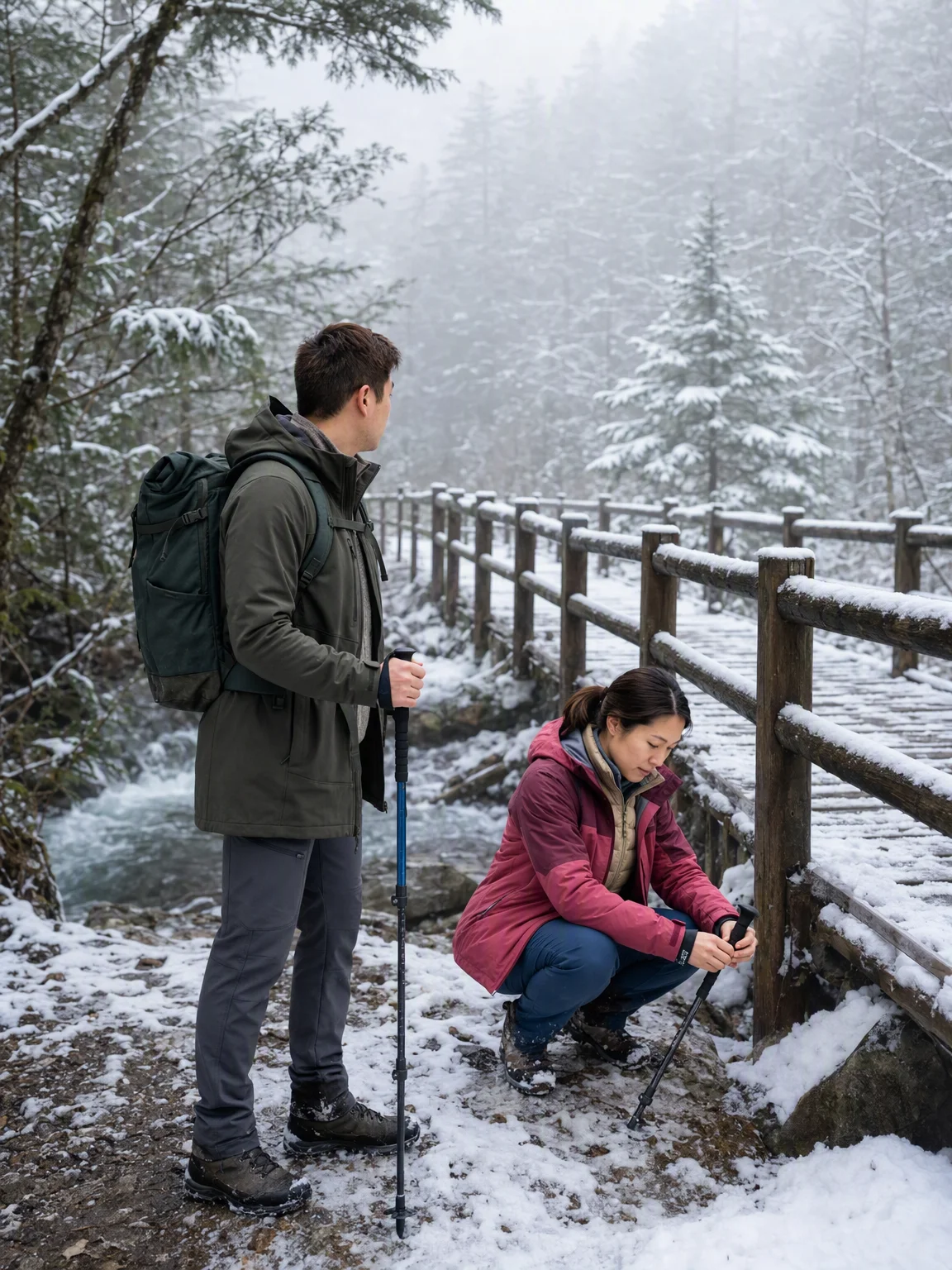 冬の低山を無理なく歩くために、朝の冷えから下山前まで見直した装備のバランス