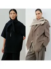 美利奴羊毛の三角巾【巻き縁・重ね着に最適・高級感】（セットアップ対応）