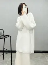 IMOKO ニットトップス【春秋冬用・クリームホワイト・ルーズフィット・ラウンドネック】