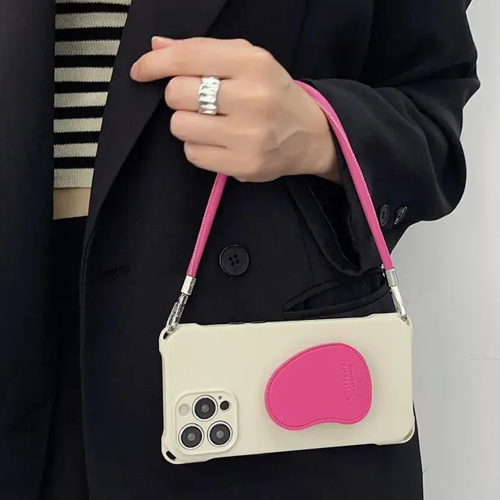 シンプルでスタイリッシュなストラップ付きスマホケース【衝撃吸収・スタンド機能付き・iPhone・Huawei・Xiaomi対応】