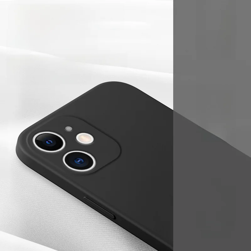 携帯電話ケース iPhone11 対応 メンズ ブラック リキッドシリコン 薄型 衝撃吸収