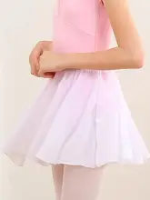 雪フリル付き 子供用バレエダンススカート【半身ロング・軽やかなシフォン】（セットアップ対応）