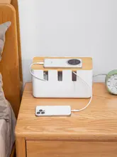 デスクトップ用電源タップ収納ボックス【充電器・電源ケーブル整理・データケーブルハブ】