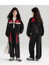 女の子用 スポーツウェア 秋新作【おしゃれなバイカースタイル・カラーコンビネーション】（セットアップ対応）