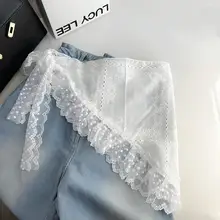 三角バンダナ レディース レース フリル ウエストスカーフ ヘアアクセサリー レイヤード おしゃれ 春 夏