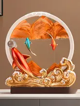 新中式デザイン コイ砂絵置物【インテリア装飾・友達へのギフト】