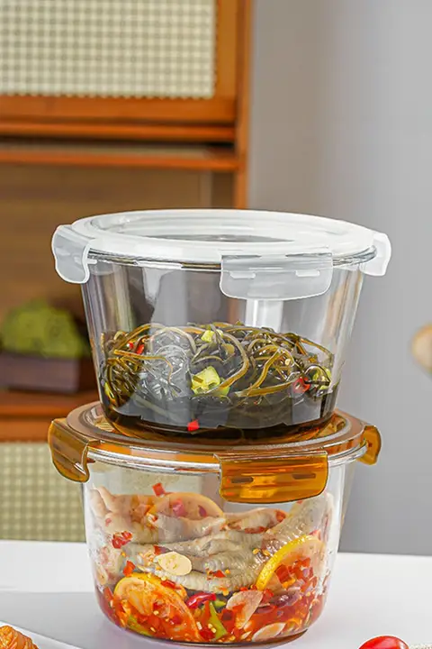 大容量ガラス保存容器【電子レンジ対応・フタ付き・冷蔵保存用】
