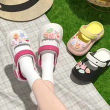 女の子用 穴あきスリッポンシューズ【夏用・防滑・室内外兼用・マリージェーンスタイル】