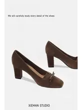 春秋用ブラウンスエードハイヒール【通勤・ポインテッドトゥ・シンプルデザイン】